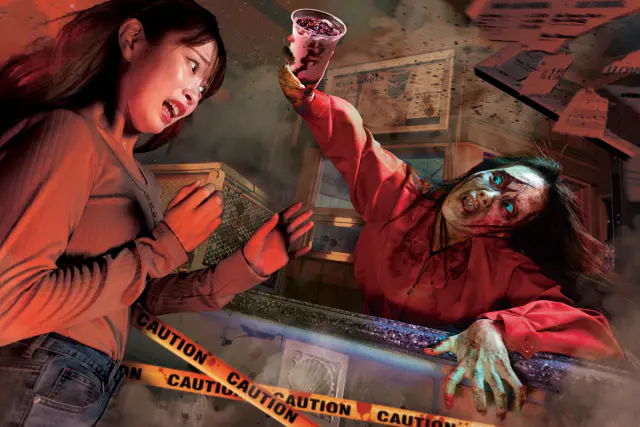 Key visual for “Universal Studios Japan Launches Chainsaw Man and Resident Evil Food for Halloween Horror Nights”
