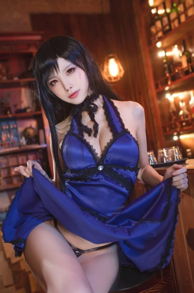 Final Fantasy VII Tifa Lockhart Night Dress Cosplay by Aqua Quite Inviting 26